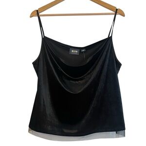 Maeve Anthropologie Black Velvet Camisole Tank Top Size XL NWT